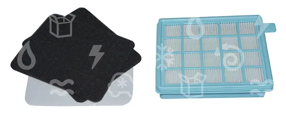 filtr HEPA vysavače PHILIPS, PHF1, (HEPA filtr + 2ks filtrů)